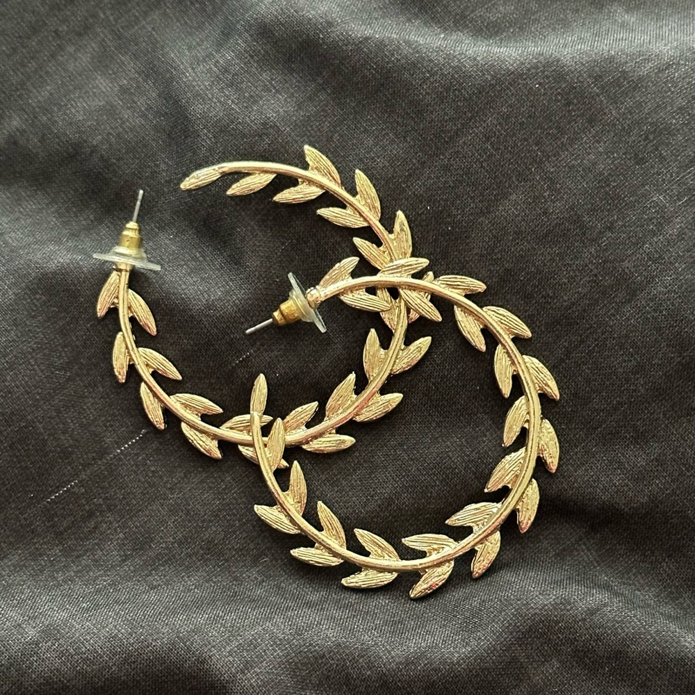 Gold Vine Hoops